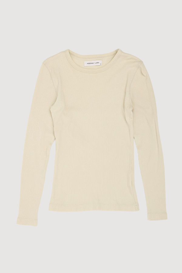 Re-Worn Womens Cotton Textured Long Sleeve Tee