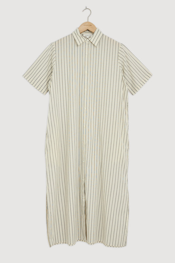 Re-Worn Ria Stripe Midi Shirt Dress