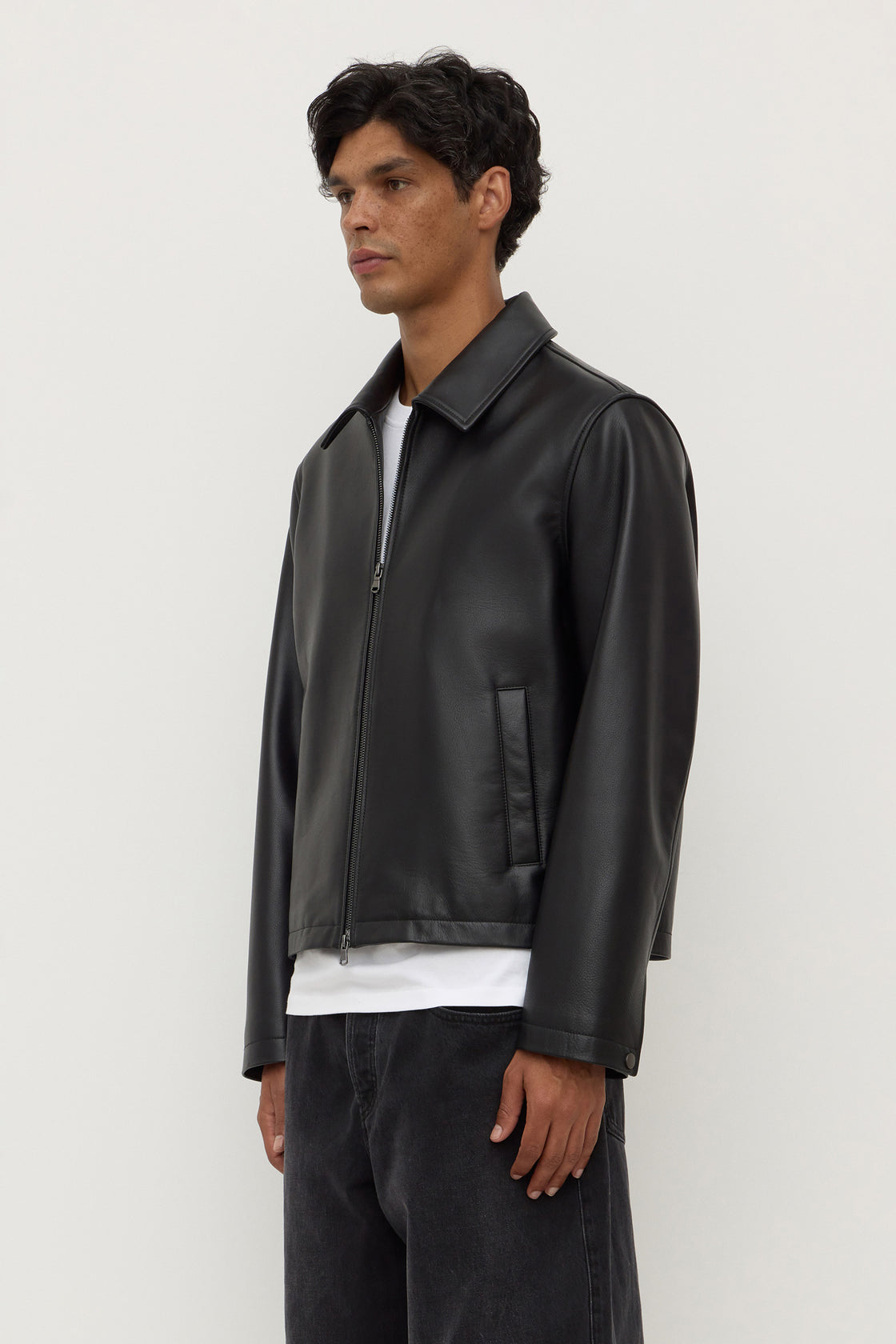 Mens Adam Leather Jacket Black | Assembly Label