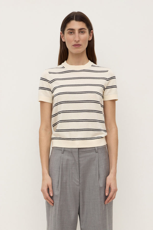 Re-Worn Allison Stripe Cotton Cashmere Tee