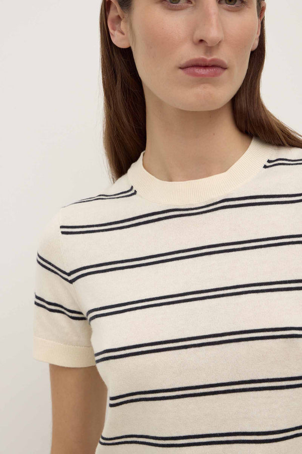 Re-Worn Allison Stripe Cotton Cashmere Tee