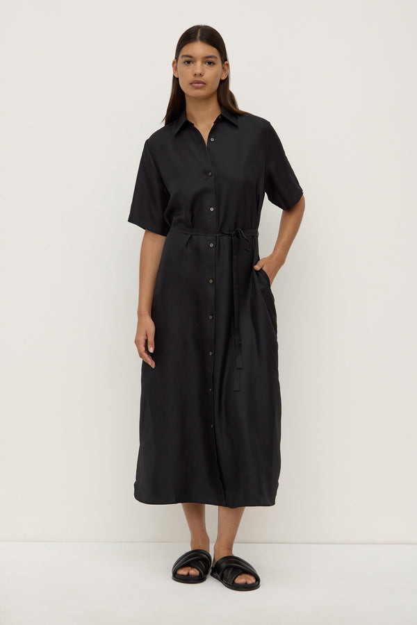 Amelie Shirt Dress Black-3