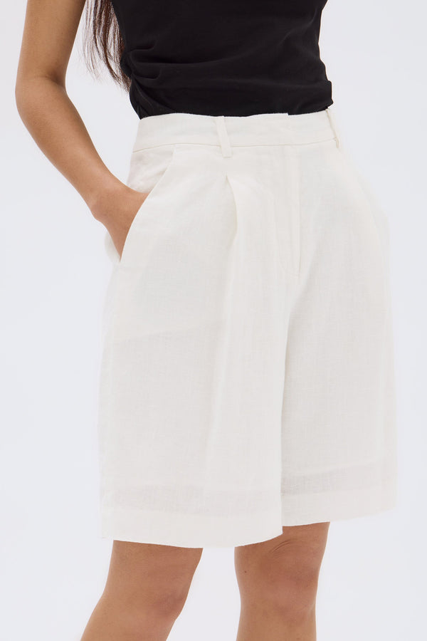 Womens white linen shorts on sale