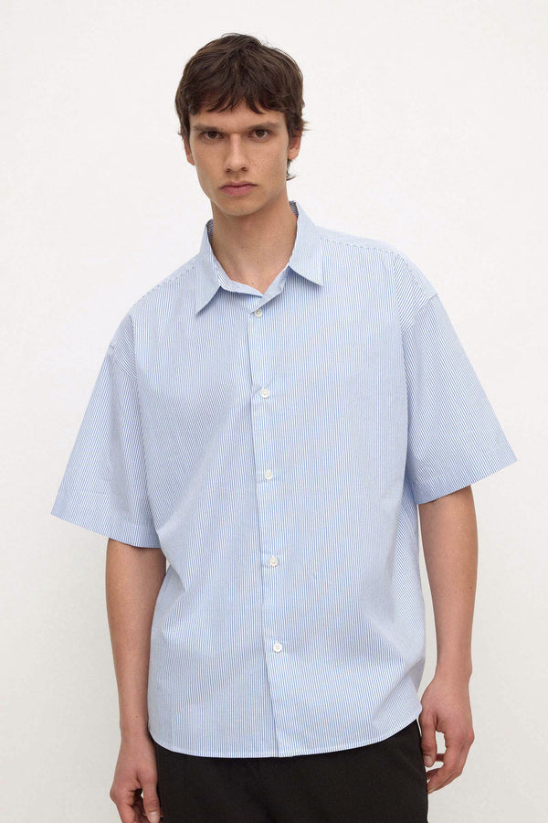 Aron Poplin Stripe Short Sleeve Shirt