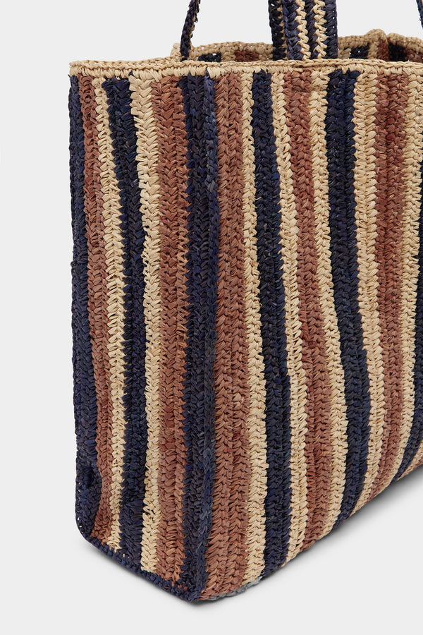 Raffia Stripe Tote Bag