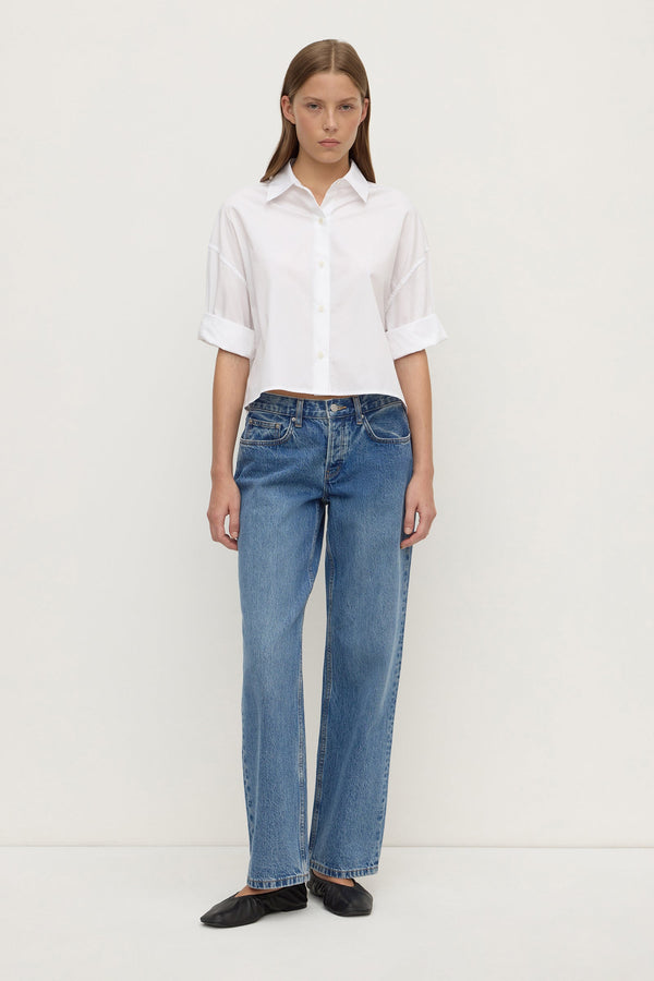 Re-Worn Aurora Cropped Poplin Shirt