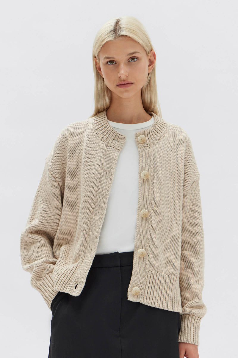 Womens Ava Knit Cardigan Natural | Assembly Label