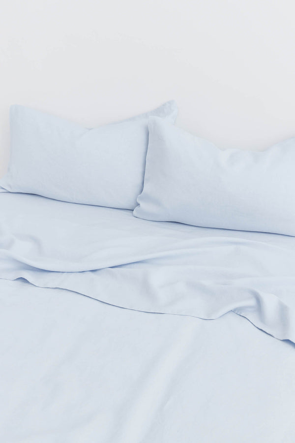 Linen Flat Sheet Blue Haze Assembly Label