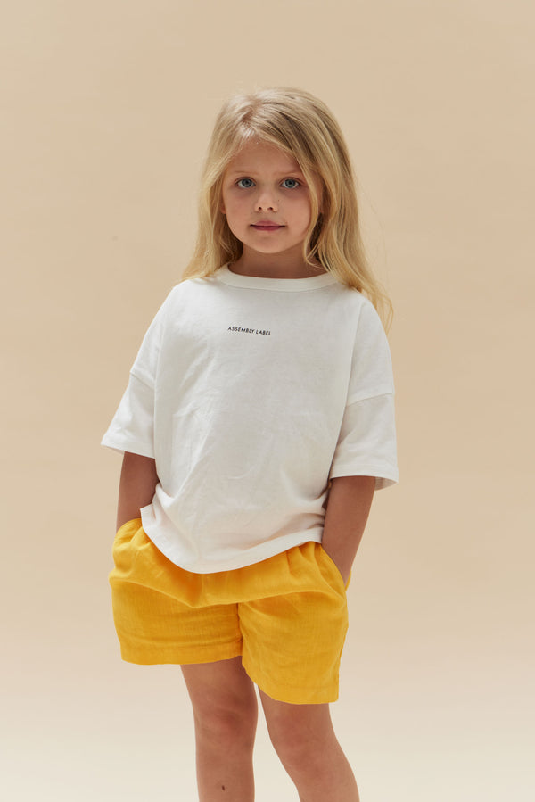 COTTON T-SHIRT WITH MINI LABEL Kids White 2014792542646