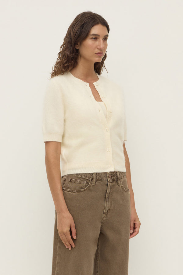 Re-Worn Carina Merino Wool Short Sleeve Cardigan