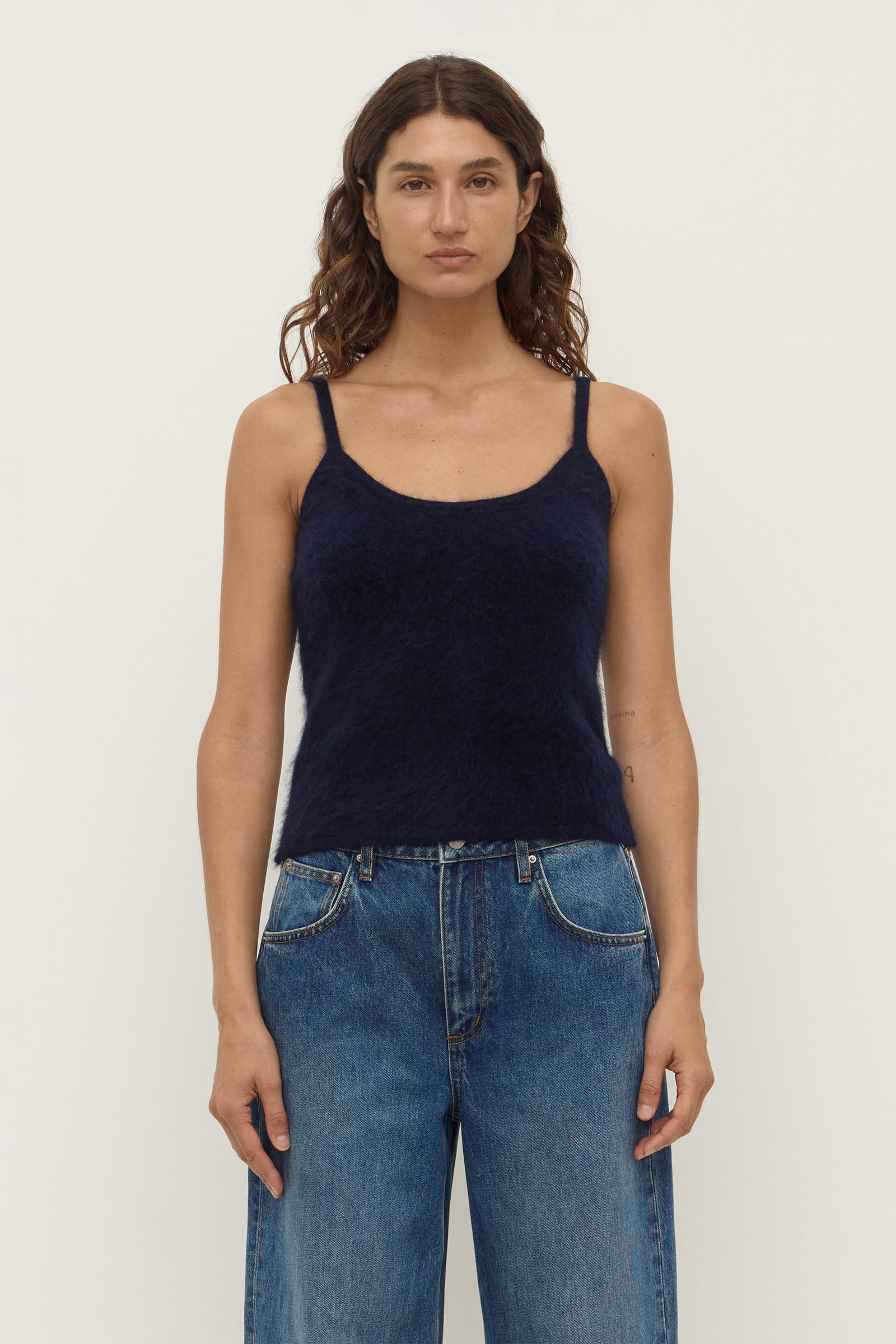CLANE PILE FLARE TANK TOPS navy サイズ2 新品 CLANE - パイル フレアショートトップス - PILE FLARE TANK TOPS
