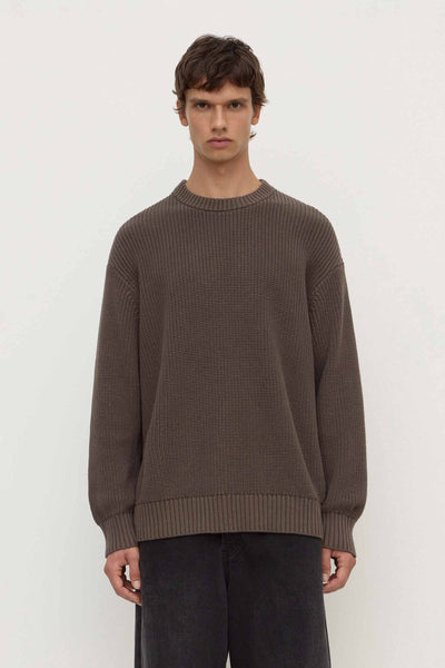 Mens Carson Cotton Rib Knit Bark | Assembly Label