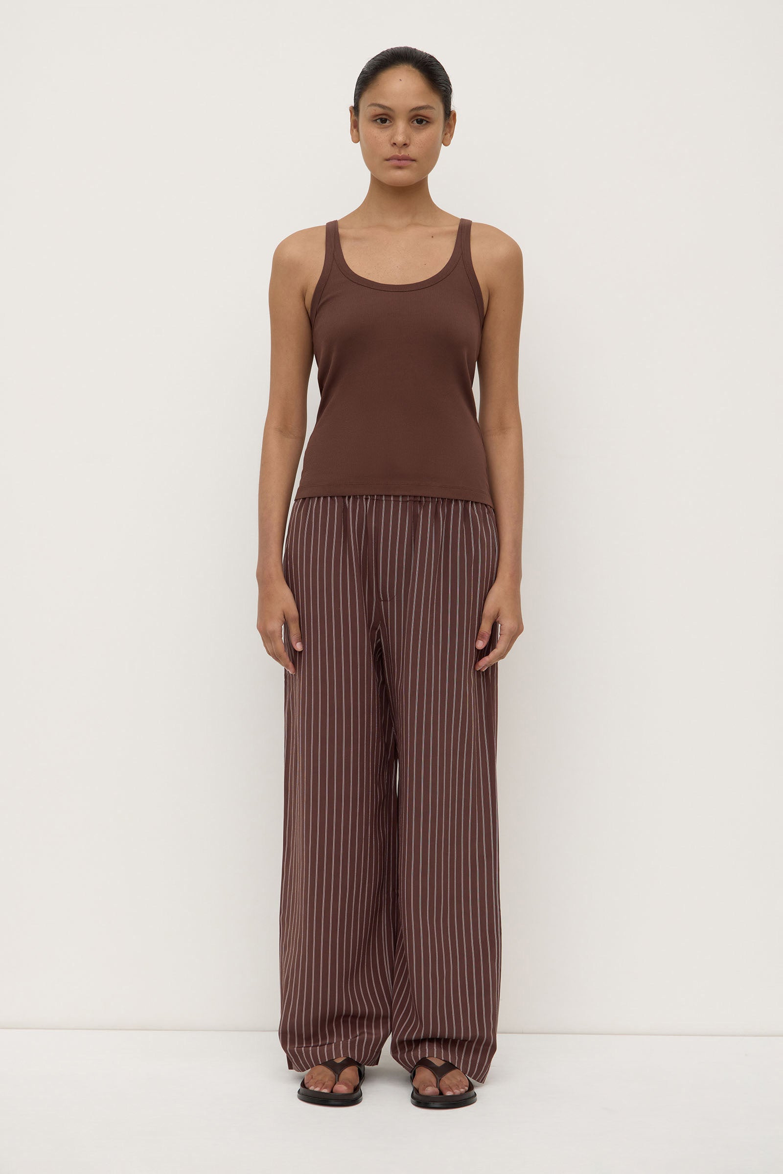 CLANE 25AW PILE FLARE TANK TOPS ブラウンサイズ2 CLANE - パイル フレアショートトップス - PILE FLARE TANK TOPS