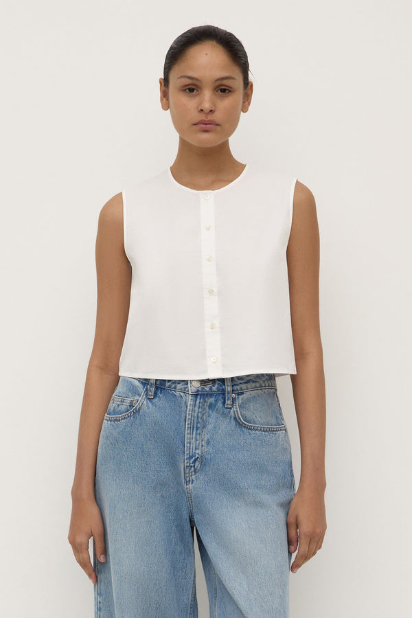 Re-Worn Cherri Button Front Top