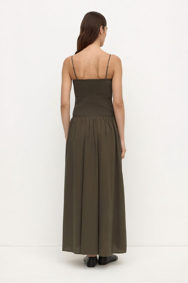 Connie_Cotton_Shirred_Dress_Dark_Military_0376