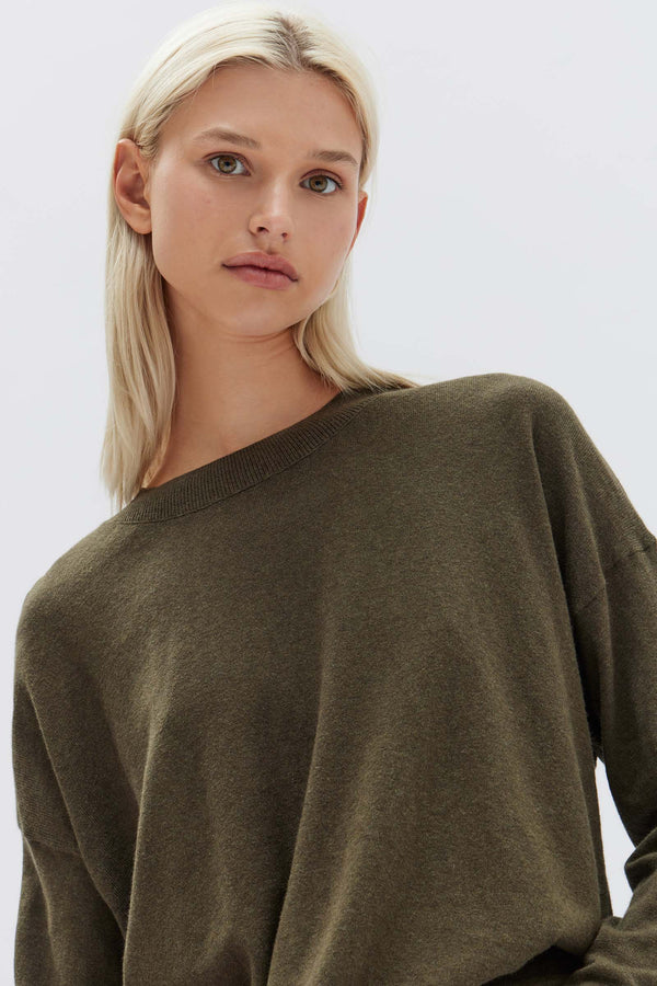 Tall Olive Soft Knit Oversized Sweater, Tall