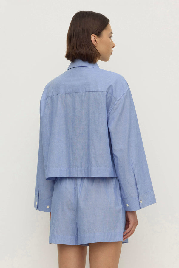 Dove Stripe Crop Shirt