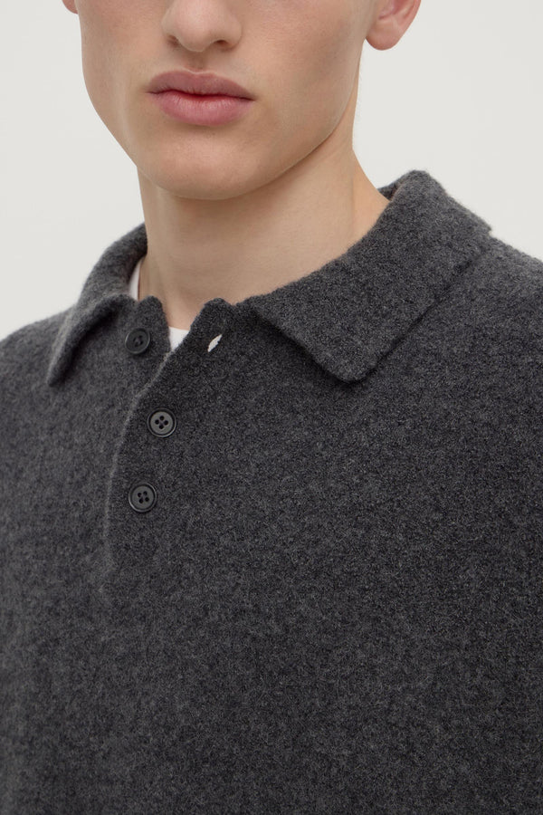 Dover Boucle Knit Cashmere Polo