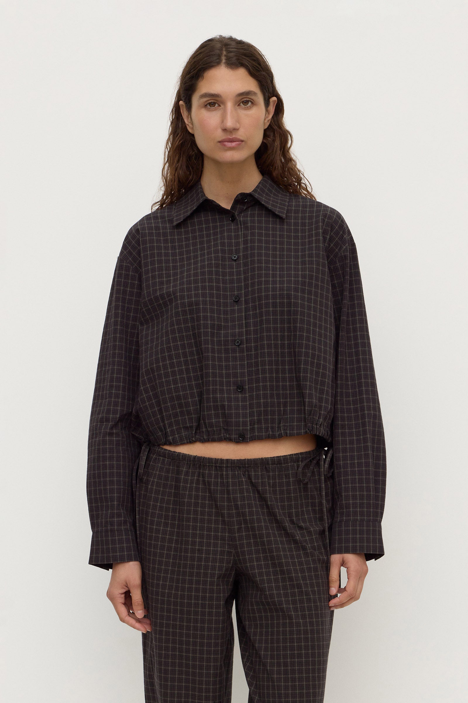 Womens Eddie Check Shirt Brown/Black | Assembly Label