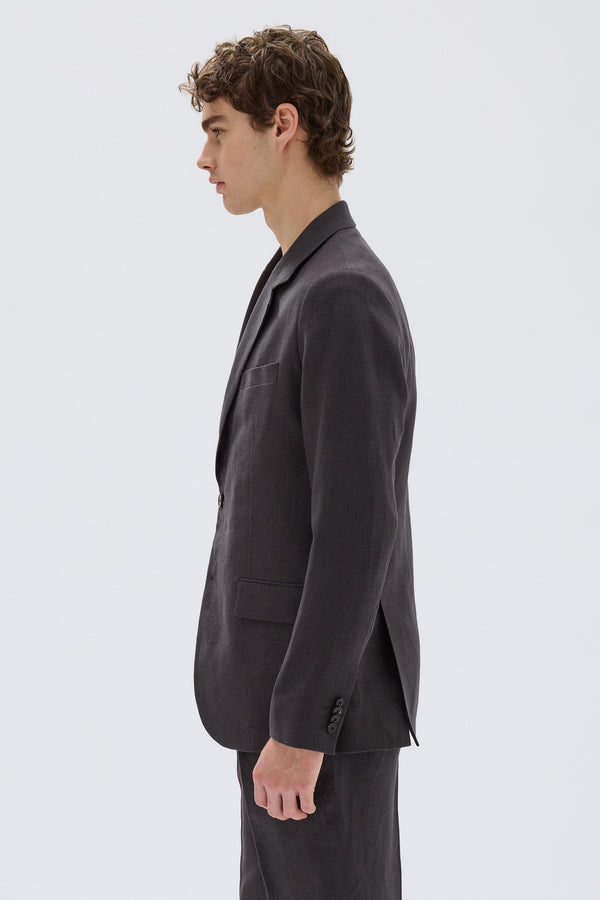 Mens black linen jacket top