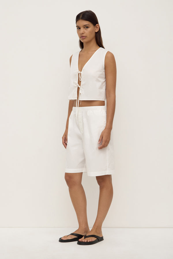 Emmy Tie Front Top White-3