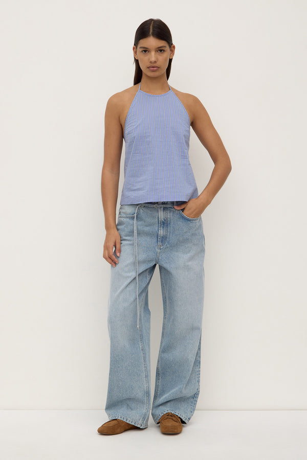 Re-Worn Erina Stripe Halter Top