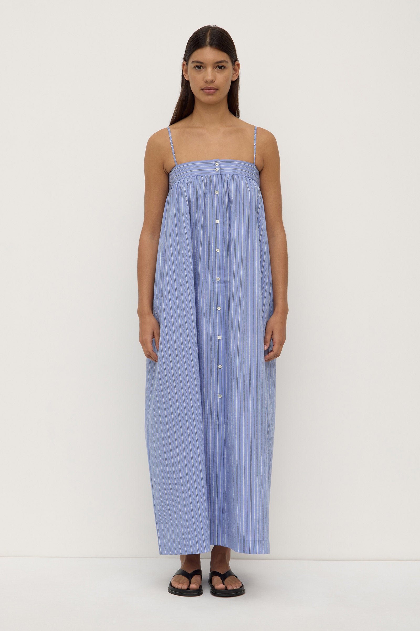 Womens Erina Stripe Maxi Dress Blue/White Stripe | Assembly Label Womens Erina Stripe Maxi Dress Blue/White Stripe | Assembly Label