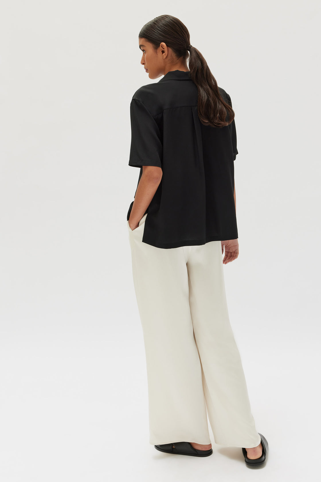 Womens Essie Silk Shirt Black | Assembly Label