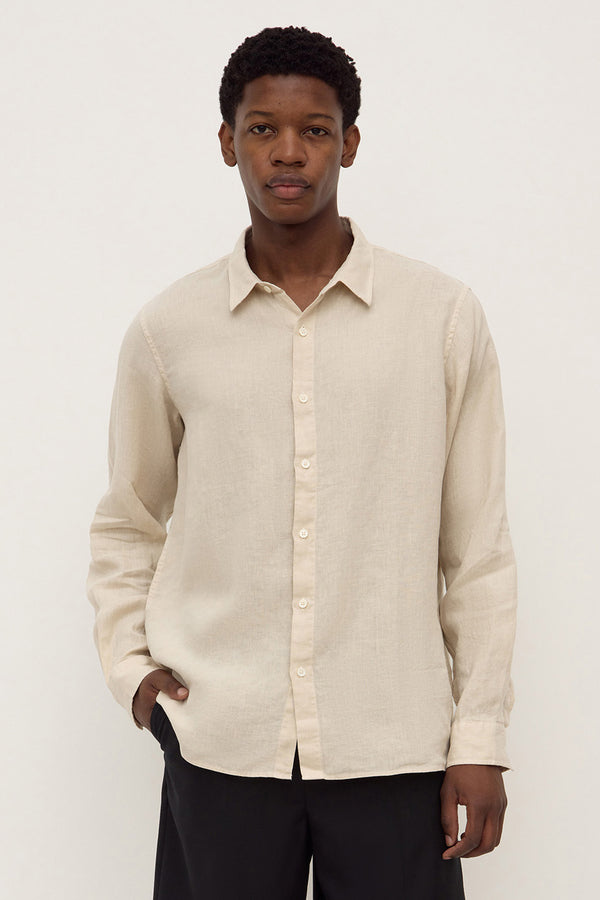 Everyday Mens Linen Long Sleeve Shirt Limestone-2