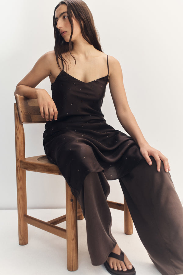 Pippa Dot Silk Slip Dress