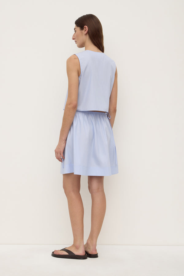 Re-Worn Havana Stripe Poplin Tie Front Top