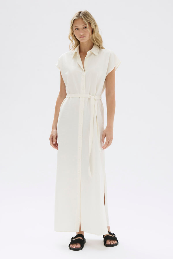 Heather Silk Maxi Shirt Dress