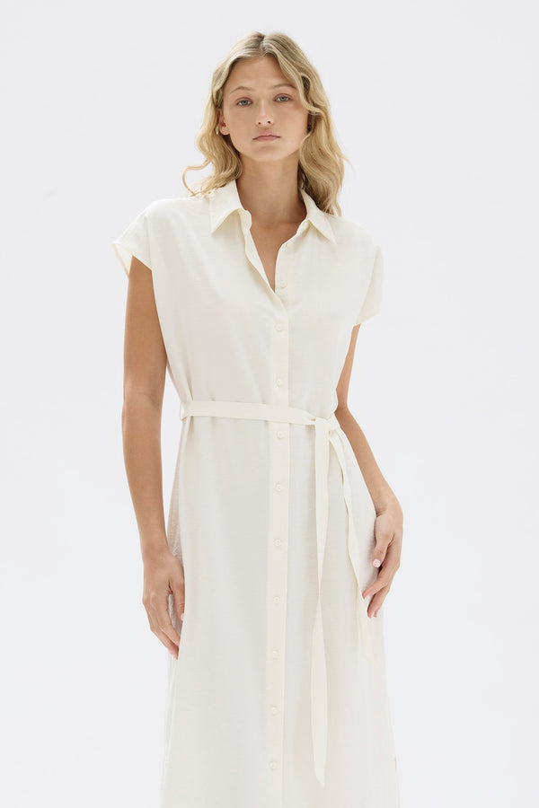 Heather Silk Maxi Shirt Dress