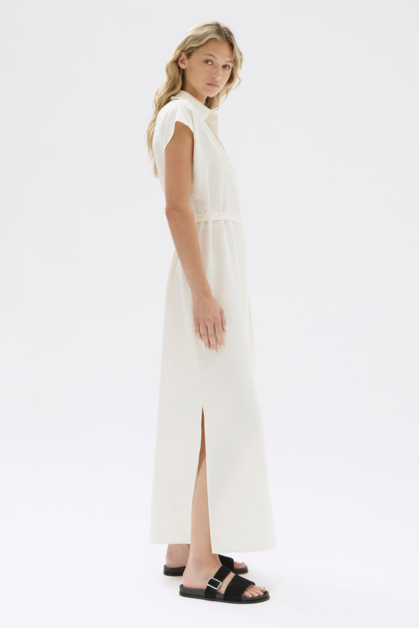 Heather Silk Maxi Shirt Dress