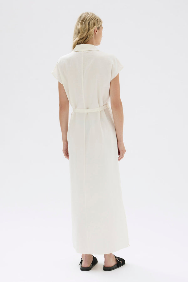 Heather Silk Maxi Shirt Dress