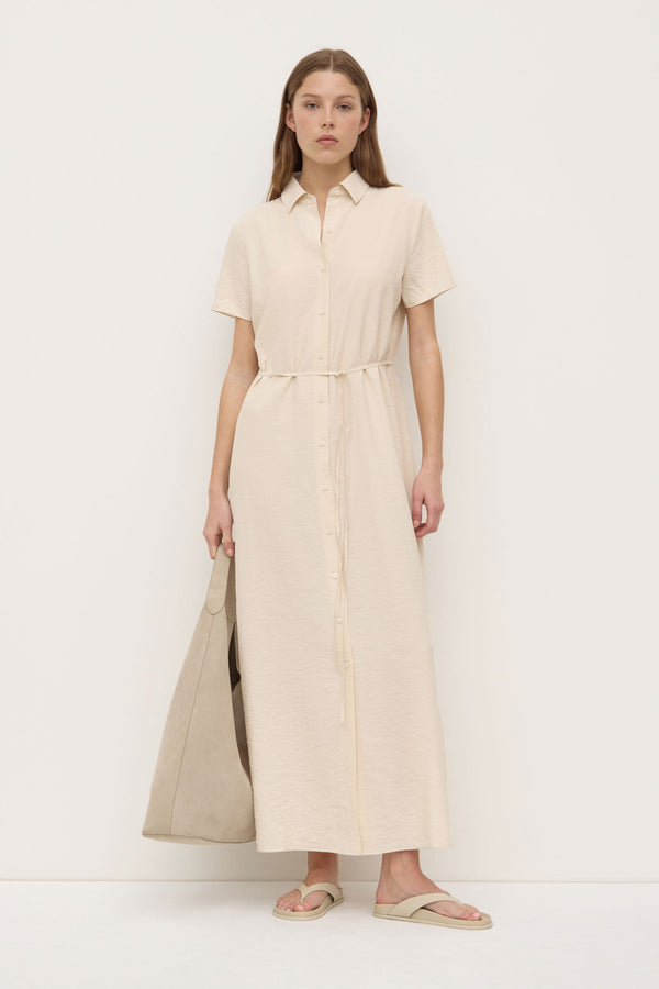 Re-Worn Heather Silk Blend Shirt Dress