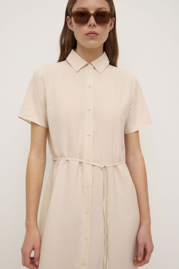 Re-Worn Heather Silk Blend Shirt Dress