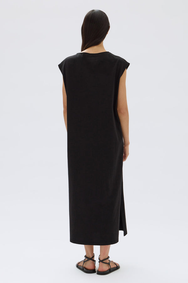 Black jersey tank dress top
