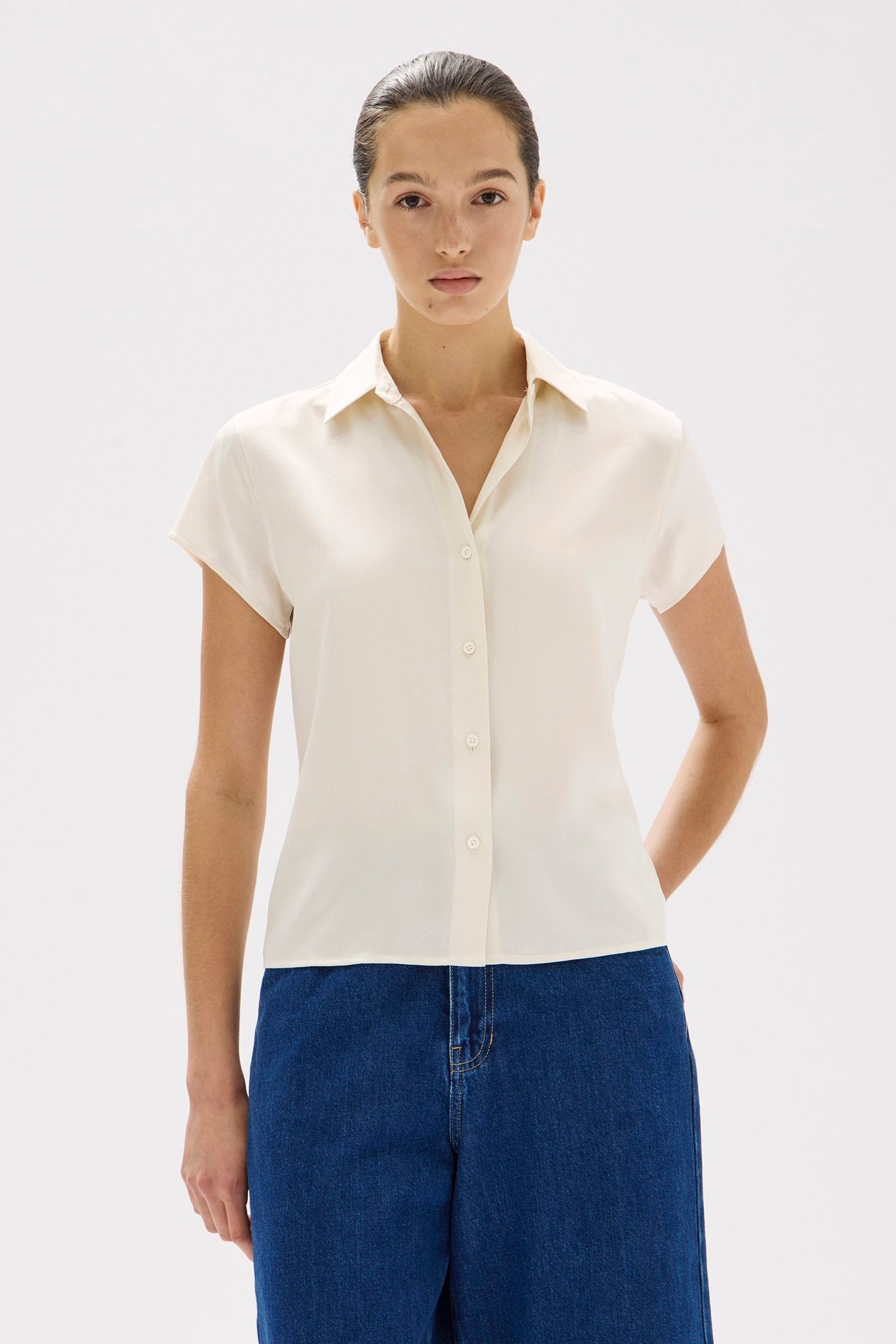 Silk short sleeve shirt discount