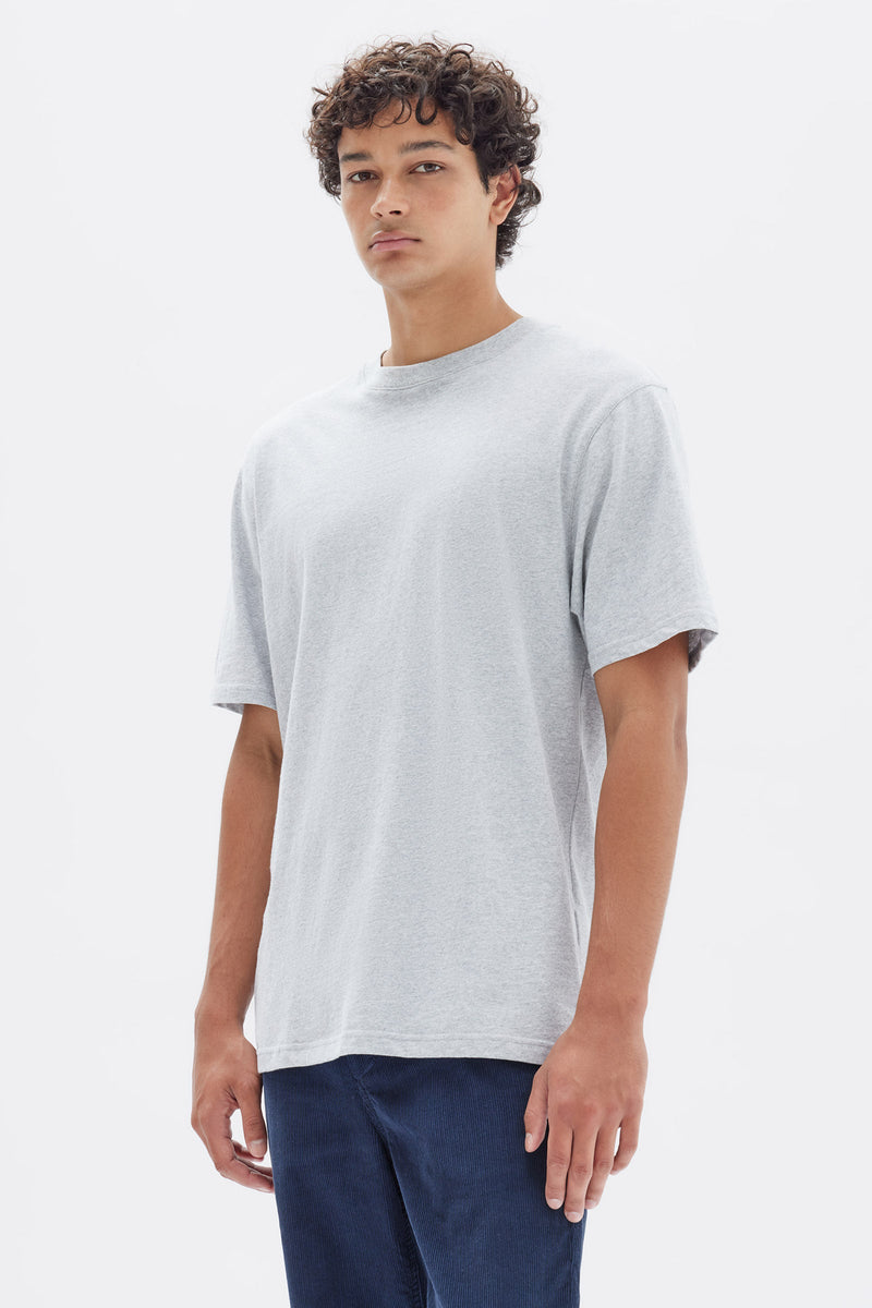 Mens Knox Organic Oversized Tee Grey Marle | Assembly Label