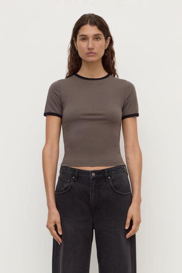 Re-Worn Kourt Contrast Bind Tee