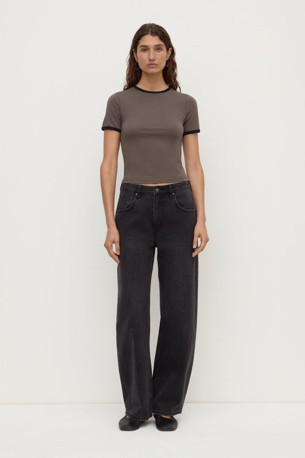 Re-Worn Kourt Contrast Bind Tee