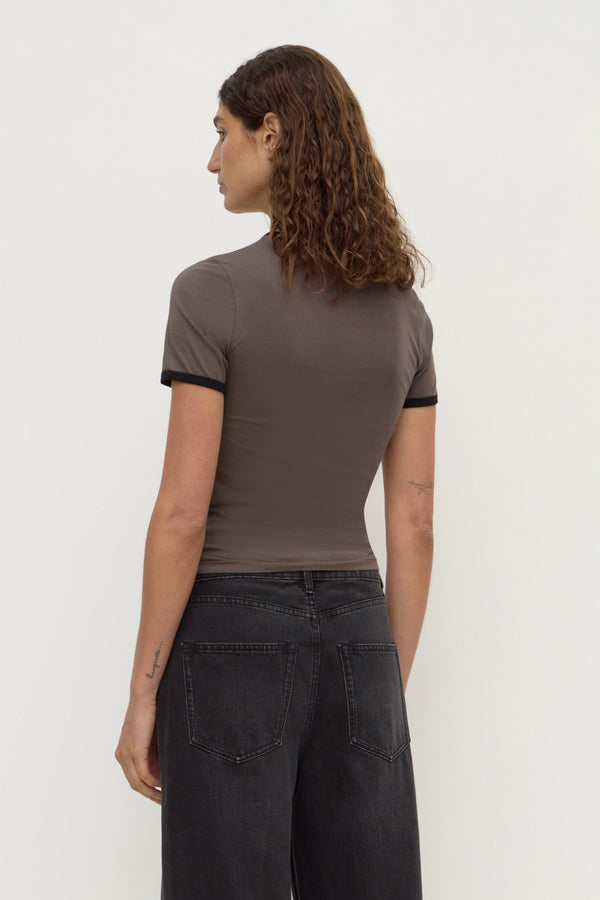 Re-Worn Kourt Contrast Bind Tee