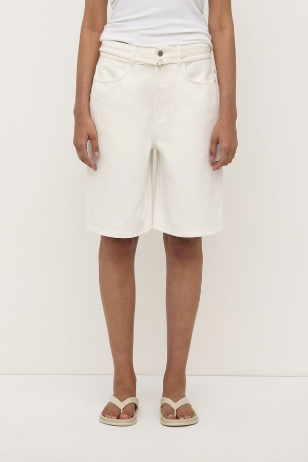 Re-Worn Loose Fit Long Denim Short