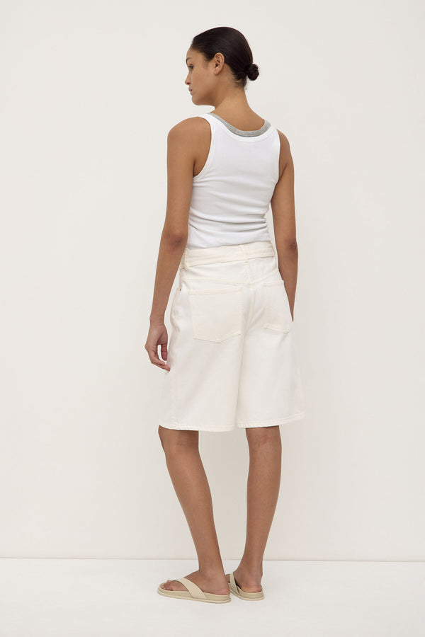 Re-Worn Loose Fit Long Denim Short