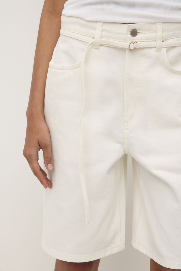 Loose Fit Long Denim Short