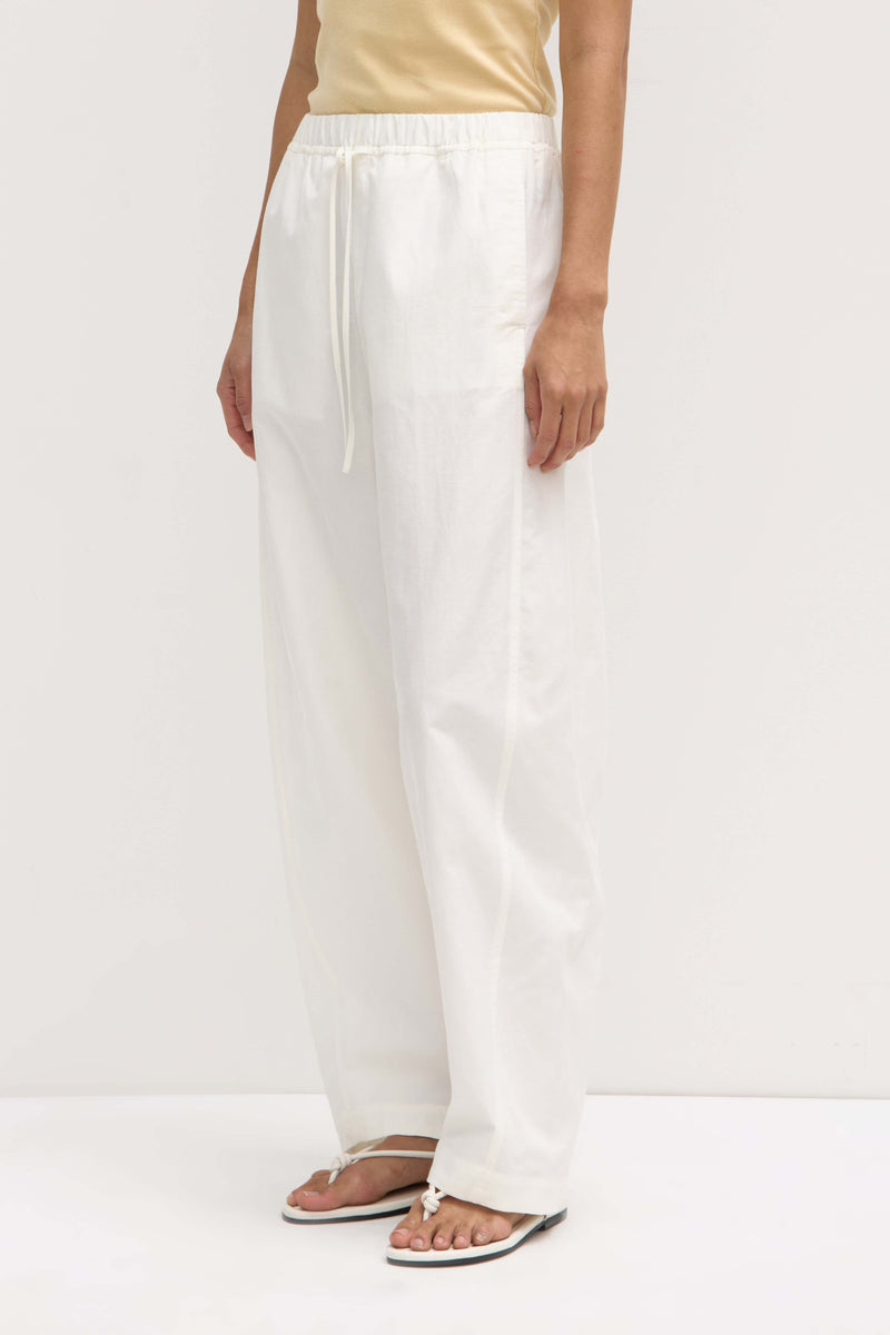 Heavy Cotton Poplin Pant - White