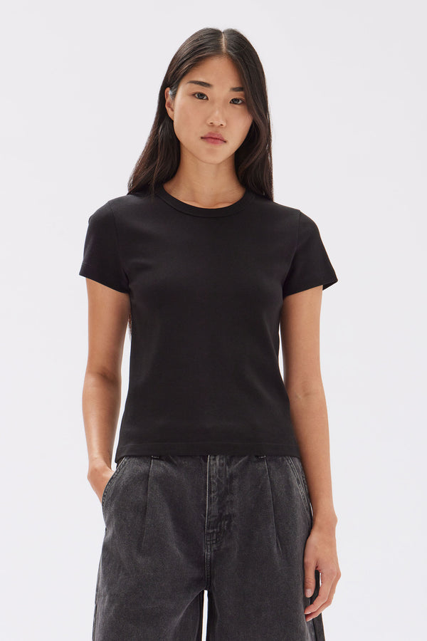 Cap sleeve black t shirt online