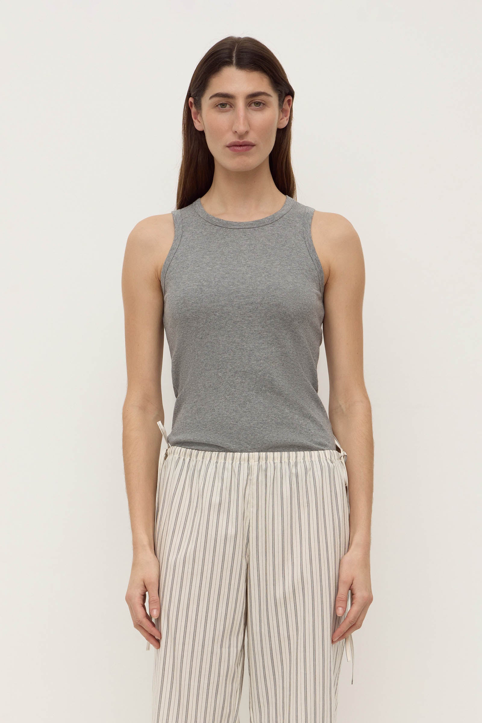 Womens Mara Rib Tank Charcoal Marle | Assembly Label