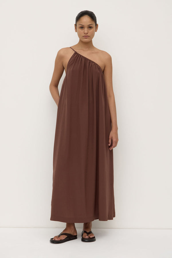 Re-Worn Mila Silk Asymmetrical Maxi Dress